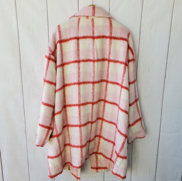 NWOT Anthropologie Eva Franco strawberry plaid coat - Picture 8 of 16